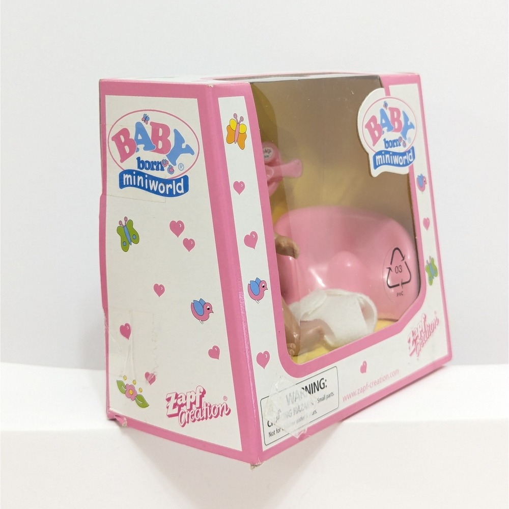 ZAPF Creations Baby Born Mini World Doll Feeding Set Chair Bottle Food NRFB Mint - Picture 2 of 7